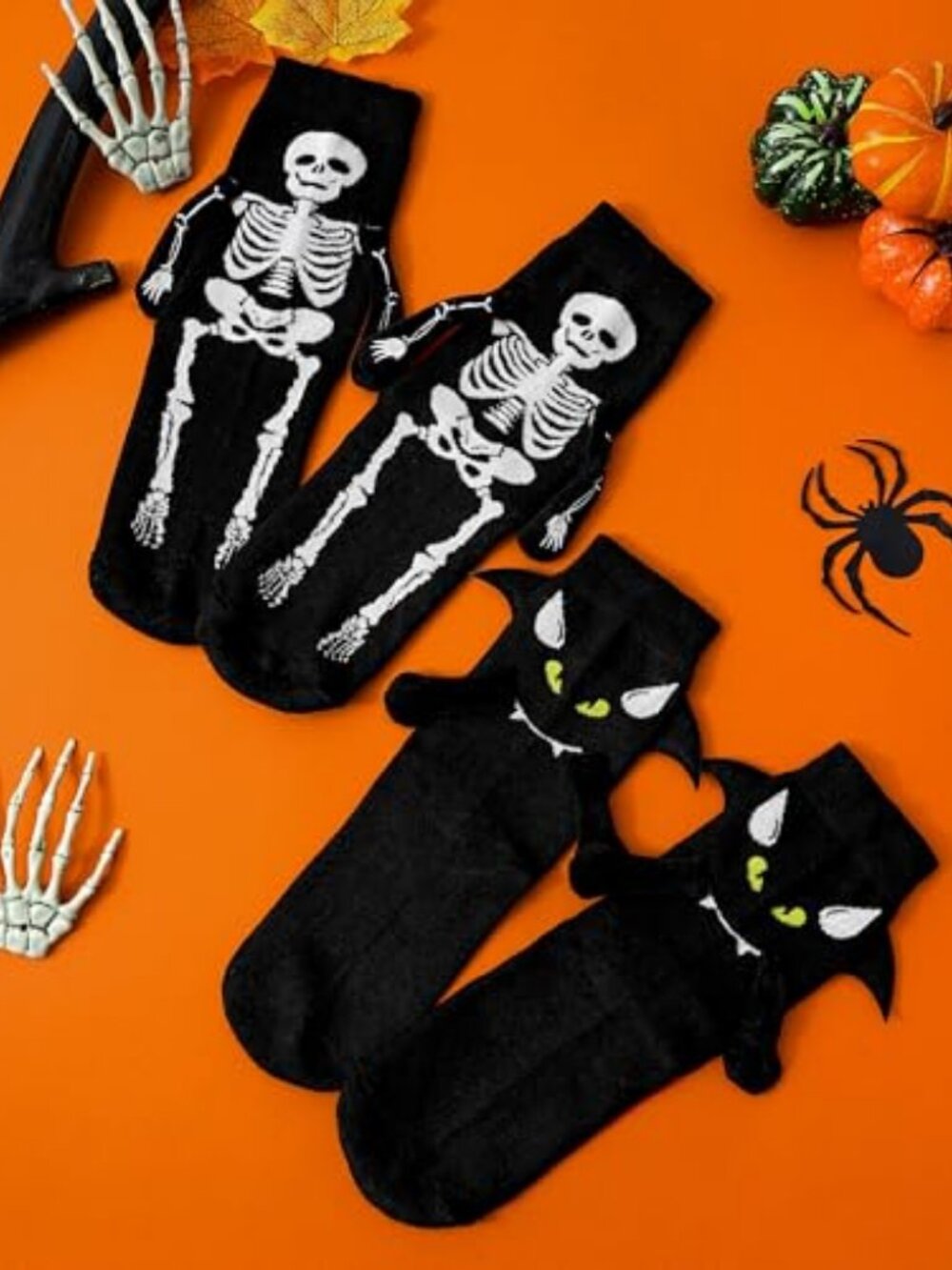 Funny 3D Holding Hands Socks Women Men Halloween Gifts for Adults | 2 Pairs Cute